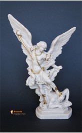 Statua San Michele Arcangelo effetto Capodimonte 30cm
